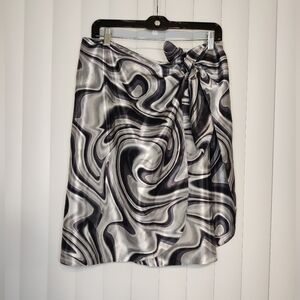 Shan Silver And Black Beach Skirt Cover Up